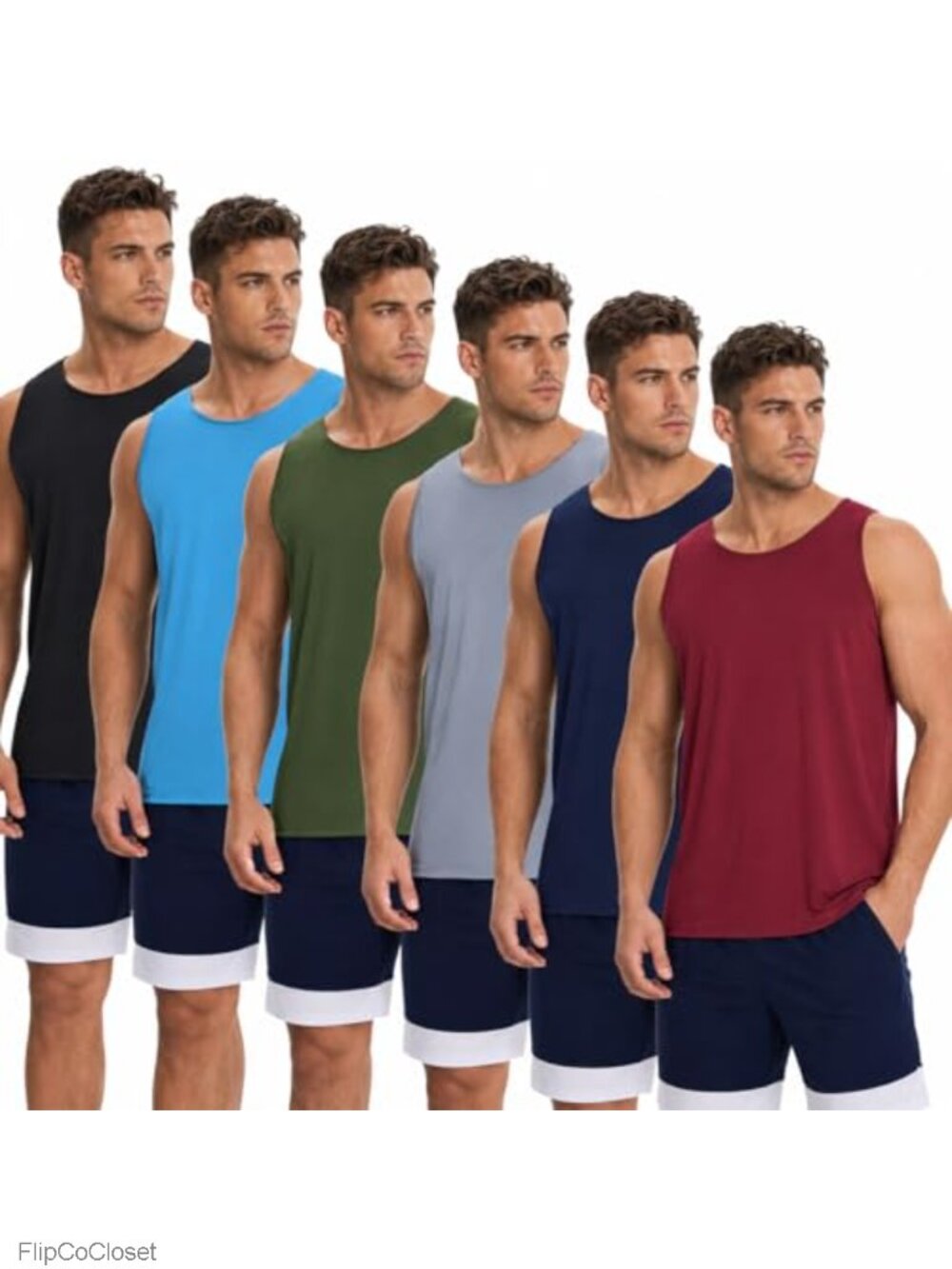 Men's Workout Tank Tops 6 Pack Quick Dry Sleeveless Gym Muscle Shirts